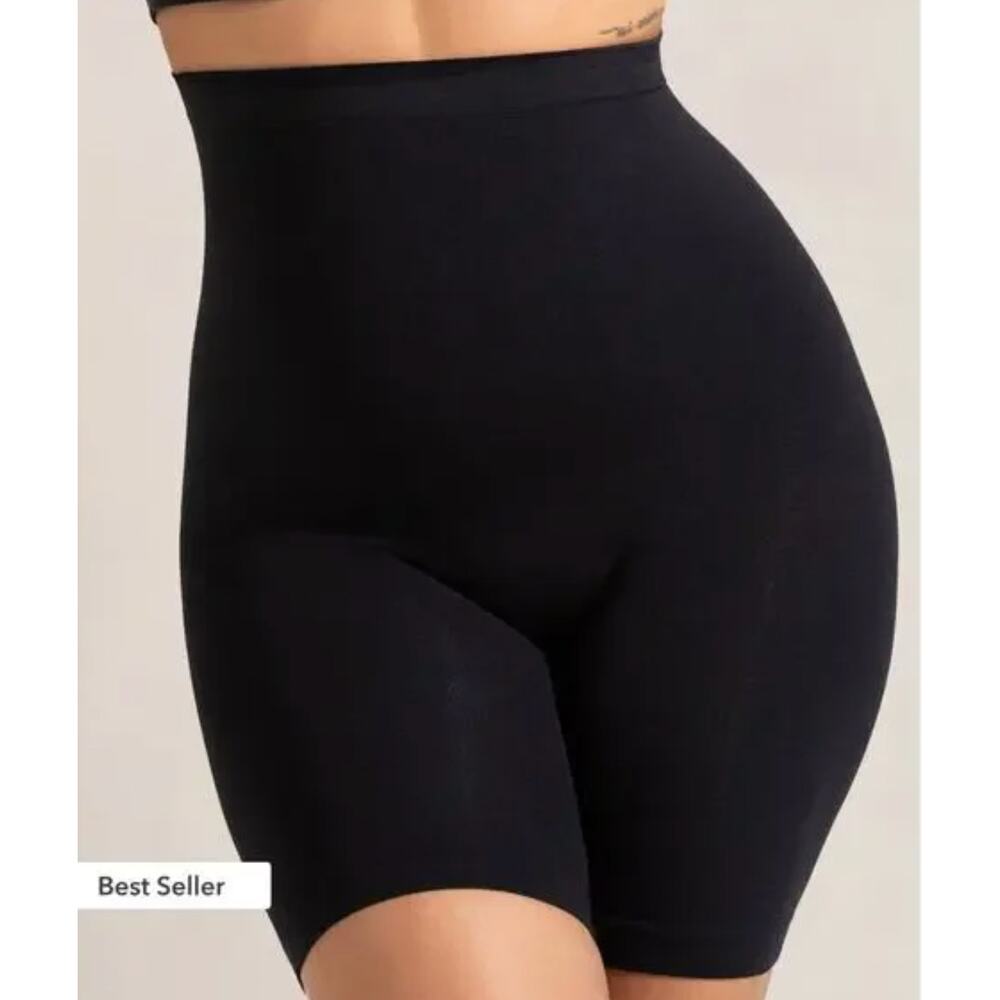 Empetua Fresh Control Mid-Waist Shaper Bike Shorts Womens Size Large Black NWT